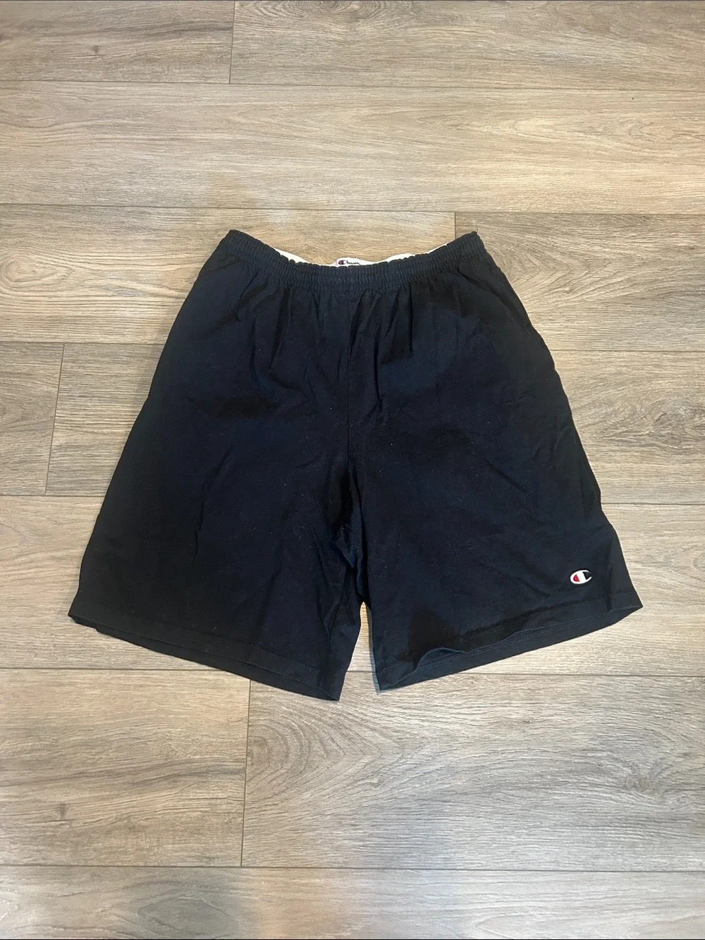 Champion Men's Black Athletic Shorts with Logo Size Large